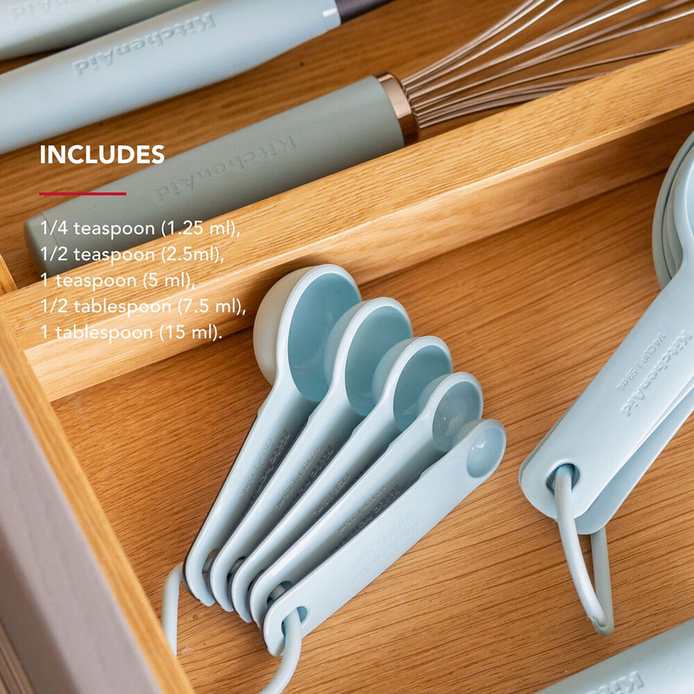 5pc KitchenAid Plastic Measuring Spoon Set Kitchen Utensils - Mineral Water