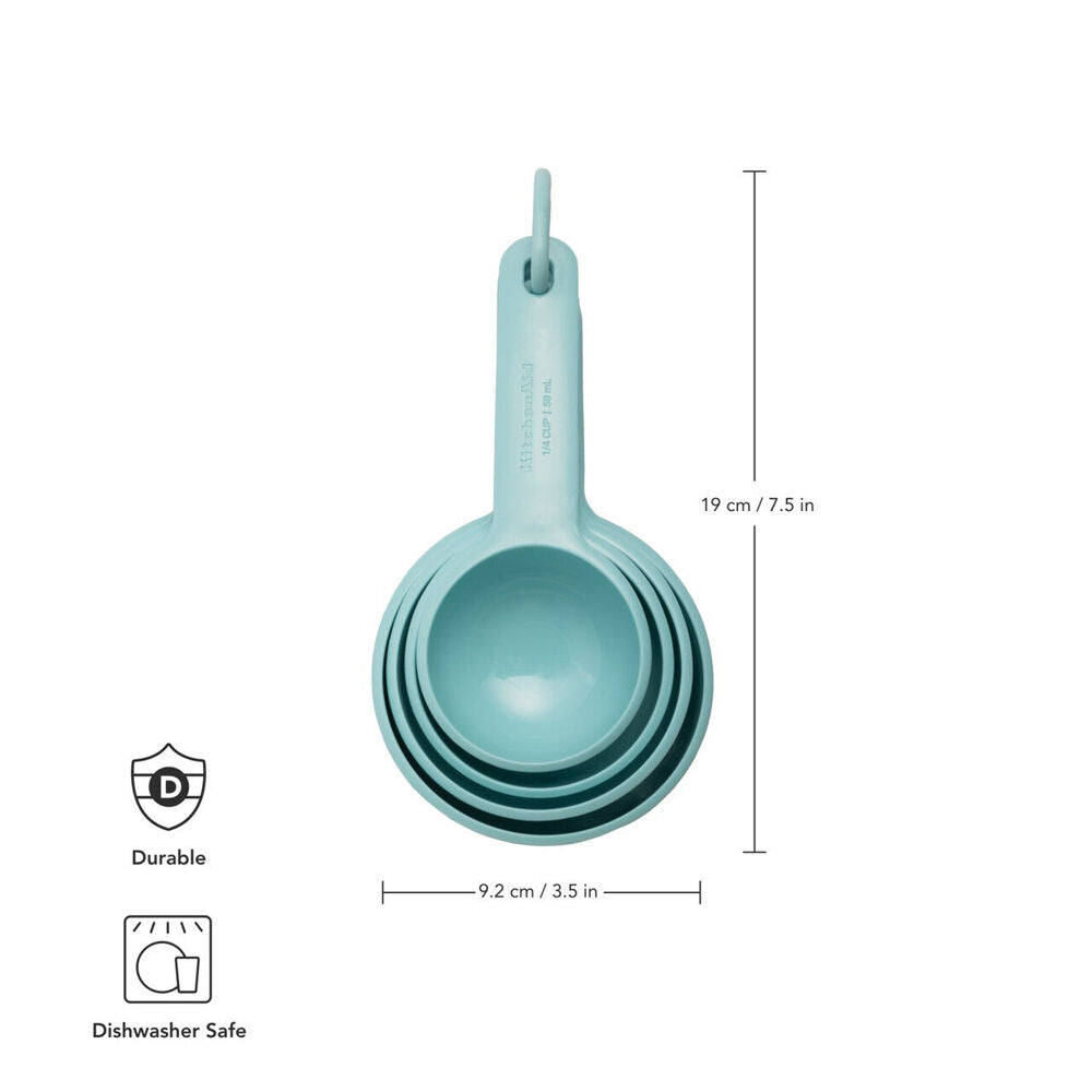 4pc KitchenAid Plastic Measuring Cup Set - Mineral Water