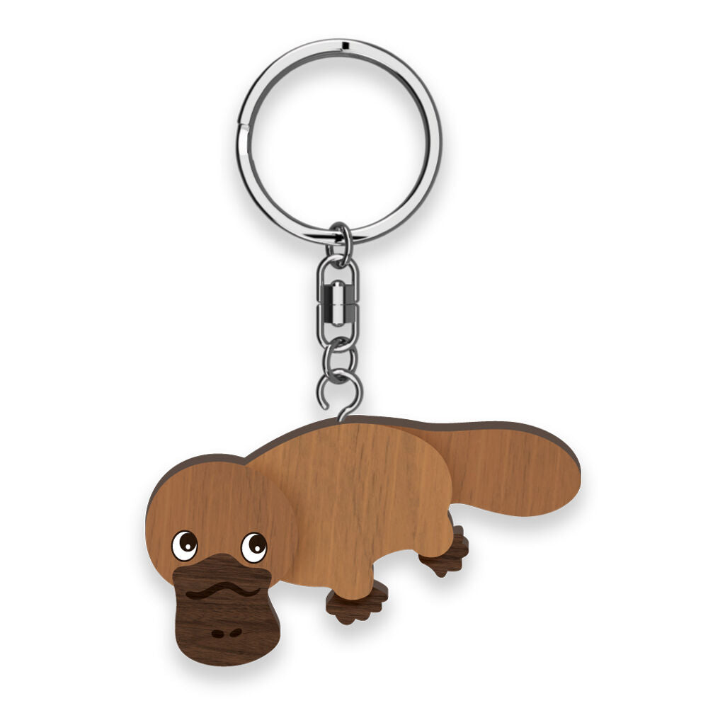 6pc LMD Platypus Wood Handmade Keyring Hanging Bag Accessory