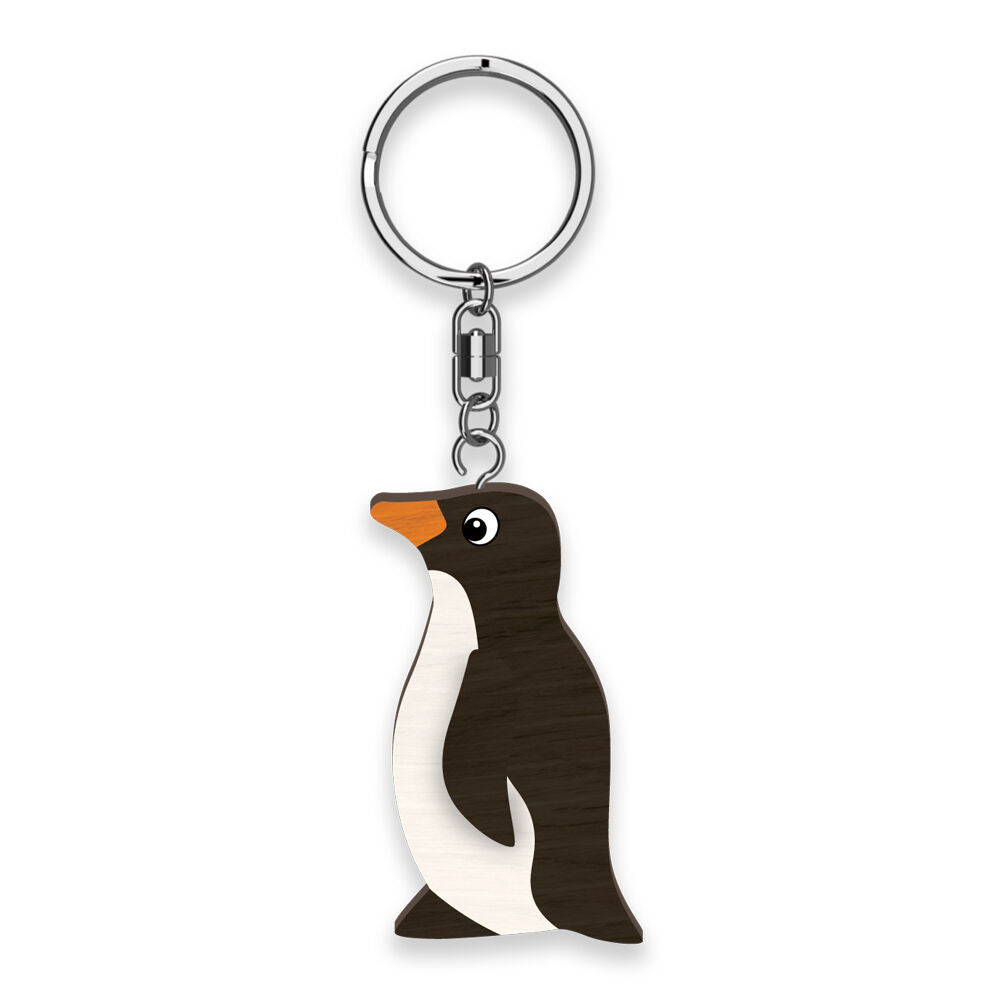 6pc LMD Penguin Wood Handmade Keyring Hanging Bag Accessory