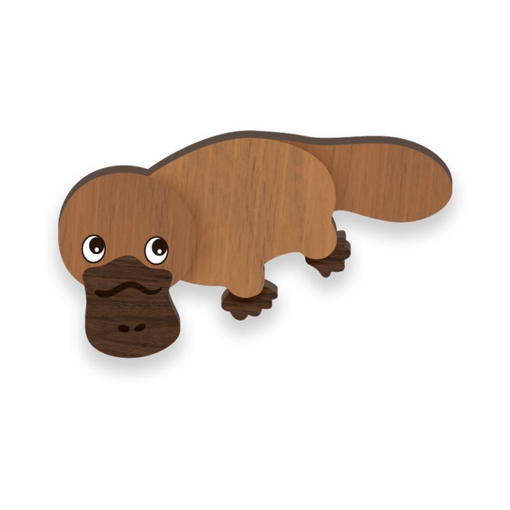 6pc LMD Platypus Handmade Wooden Refrigerator Magnet