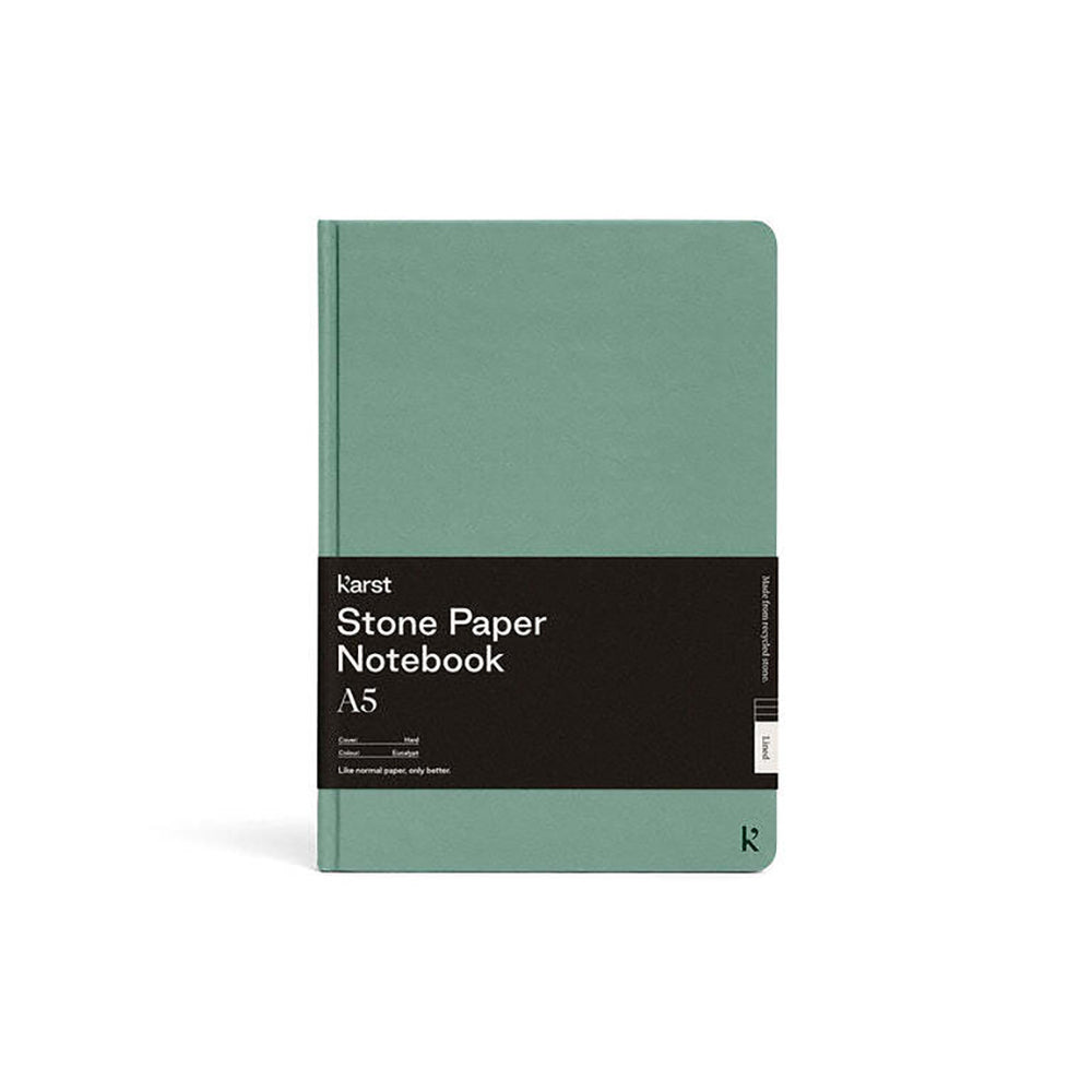 Karst 144-Sheets A5 Stone Paper Hard Cover Plain Notebook Eucalypt