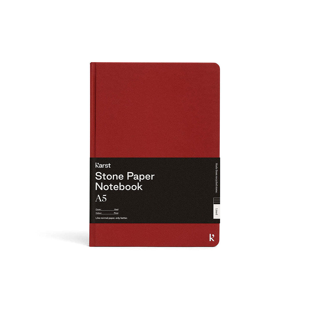 Karst 144-Sheets A5 Stone Paper Hard Cover Plain Notebook Pinot