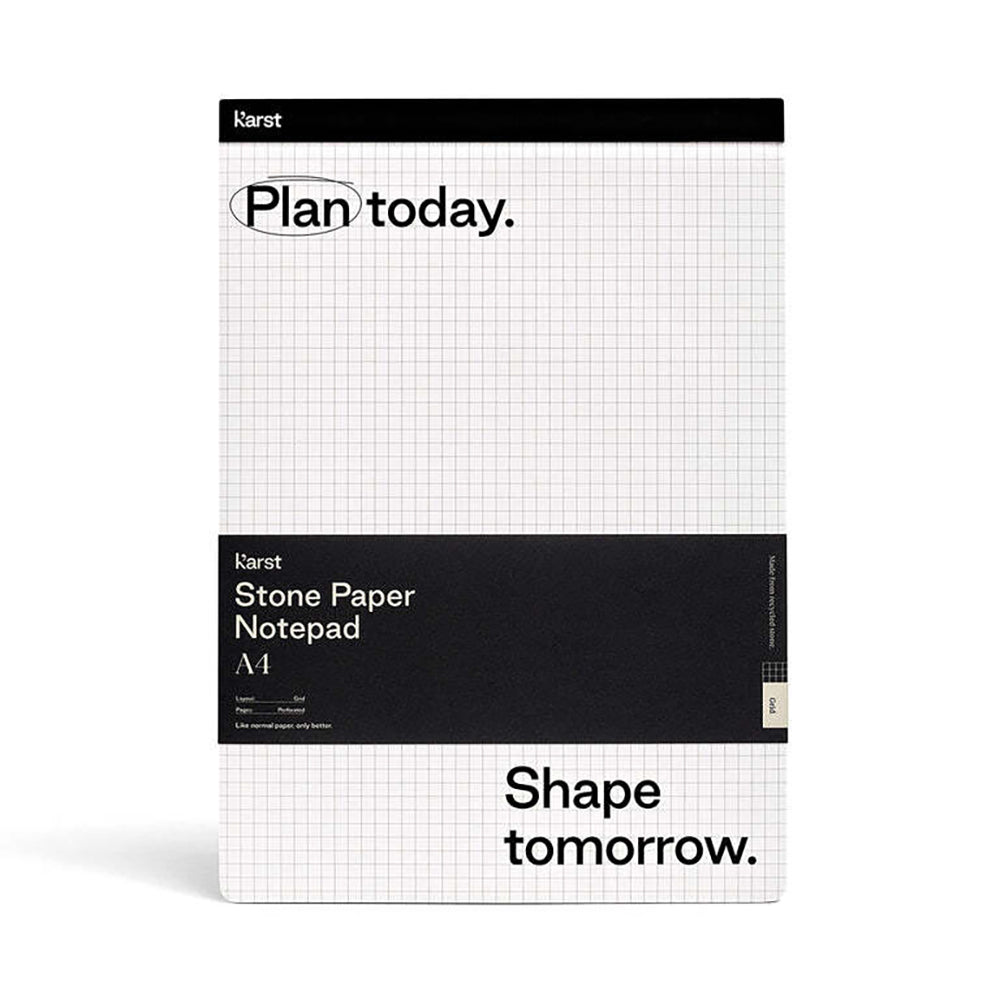 Karst 50-Sheets A4 Stone Paper Grid Notepad Writing Pad Black