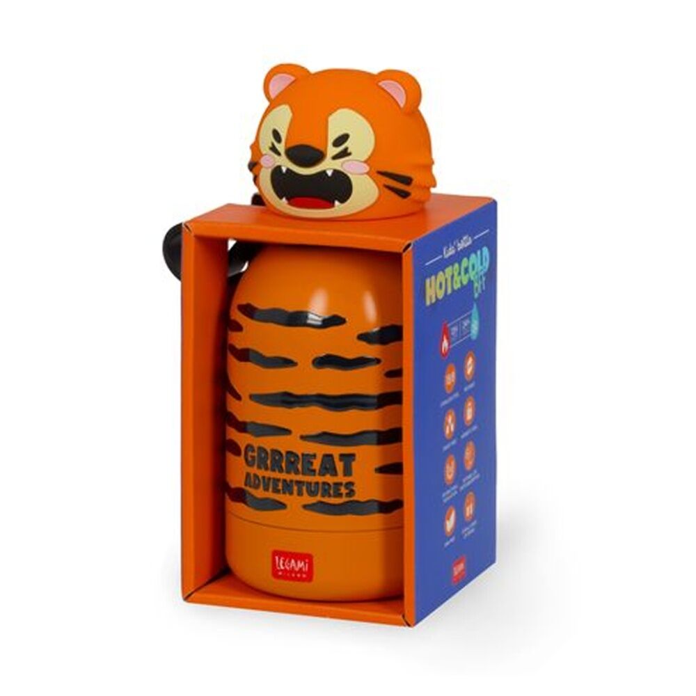 Legami BFF Kids Bottle Tiger Theme Vacuum Flask 12Hr Hot 24Hr Cold 310ml