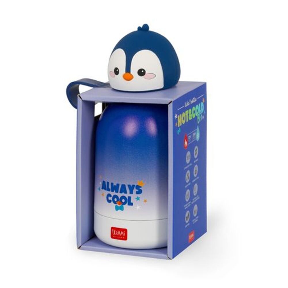 Legami BFF Kids Bottle Penguin Theme Vacuum Flask 12Hr Hot 24Hr Cold 310ml