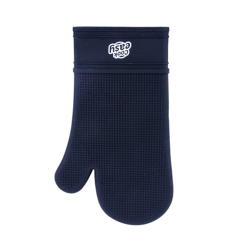 2PK Cook Easy Silicone Oven Mitt Kitchen Baking Gloves - Black