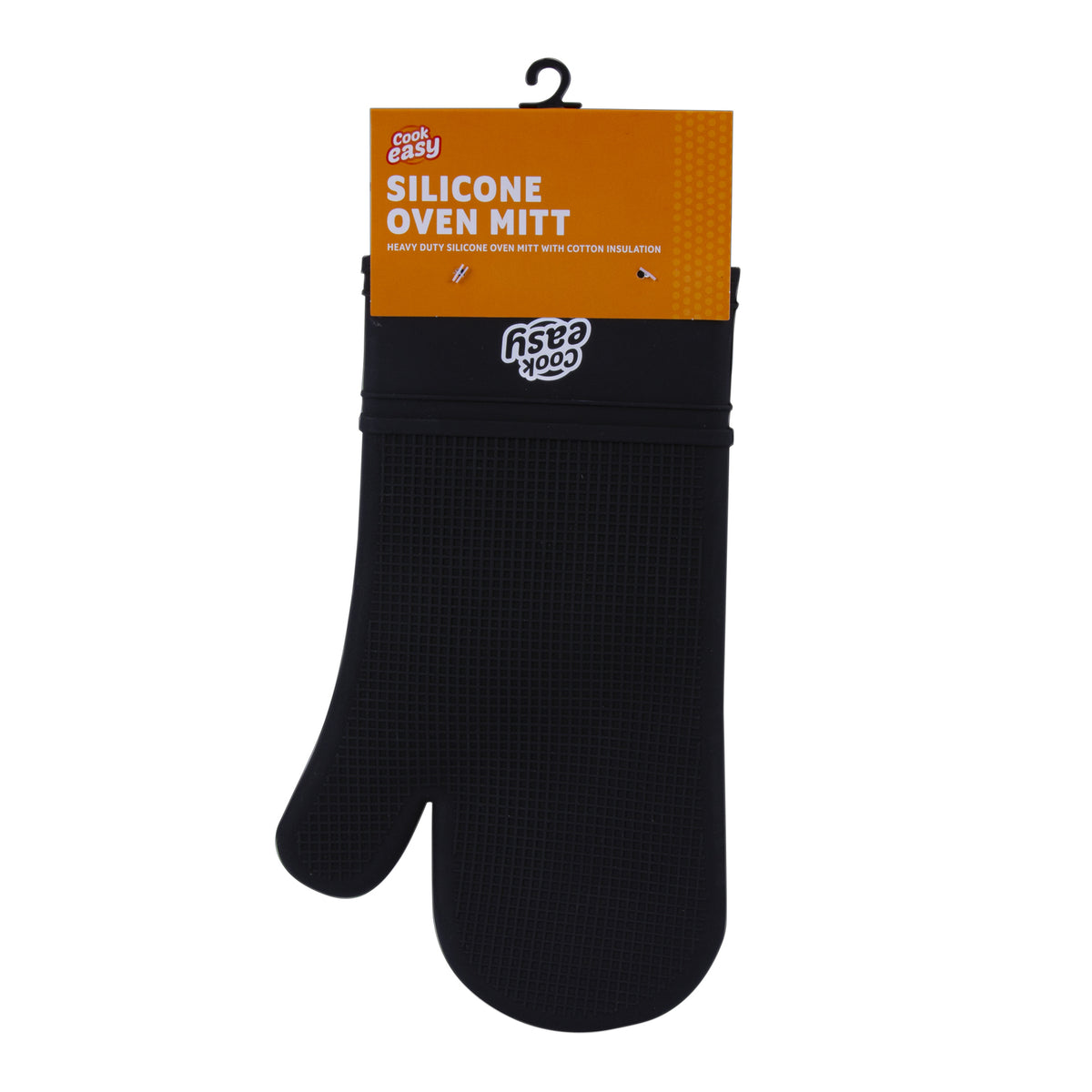 2PK Cook Easy Silicone Oven Mitt Kitchen Baking Gloves - Black