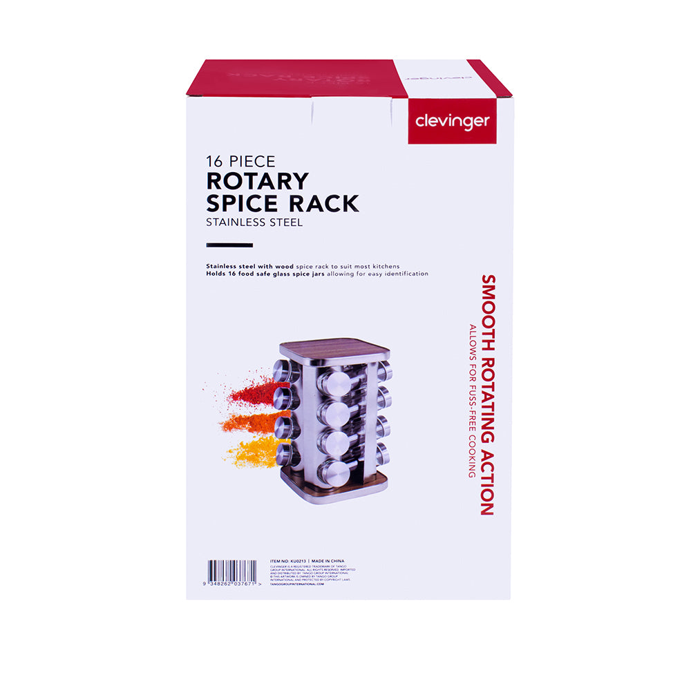 Clevinger 16pc Rotary Spice Rack With Jars