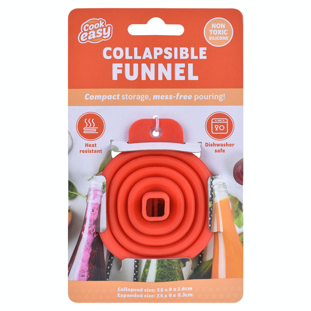4PK Cook Easy Collapsible Compact Silicone Food Safe Funnel