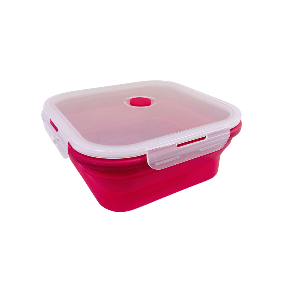 3PK Kuvings Silicone 20.5cm Square Foldable Lunch Box - Red
