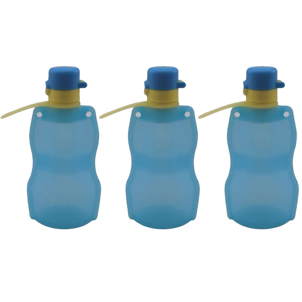 3PK Kuvings Silicone Baby Reusable Drinking Bottle - Blue