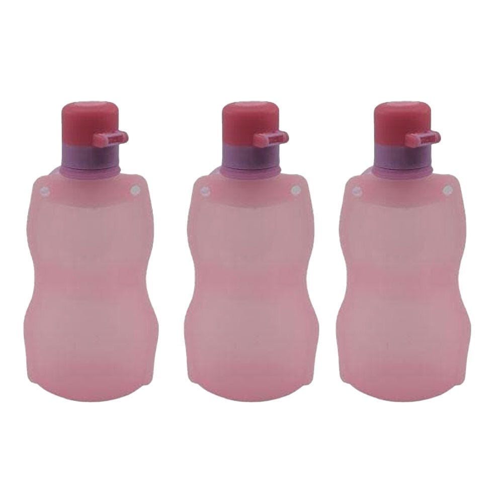 3PK Kuvings Silicone Baby Reusable Drinking Bottle - Pink
