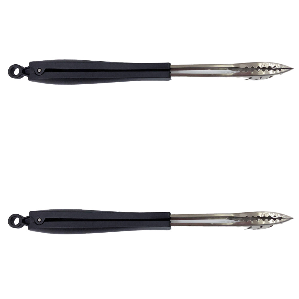 2PK Urban Kitchen 37cm SS BBQ Tongs w/ Plastic Handle - Black/Chrome