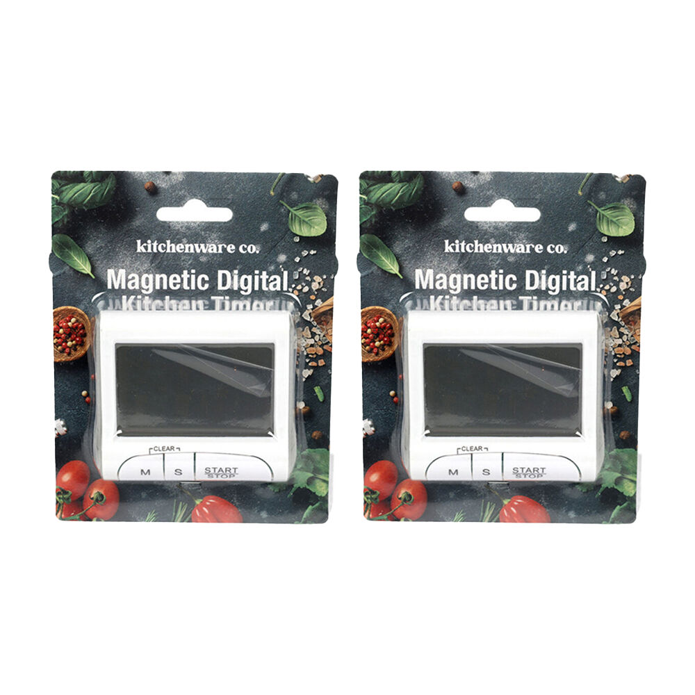 2PK Kitchenware Co Digital Kitchen Timer With Magnet 8x7cm White