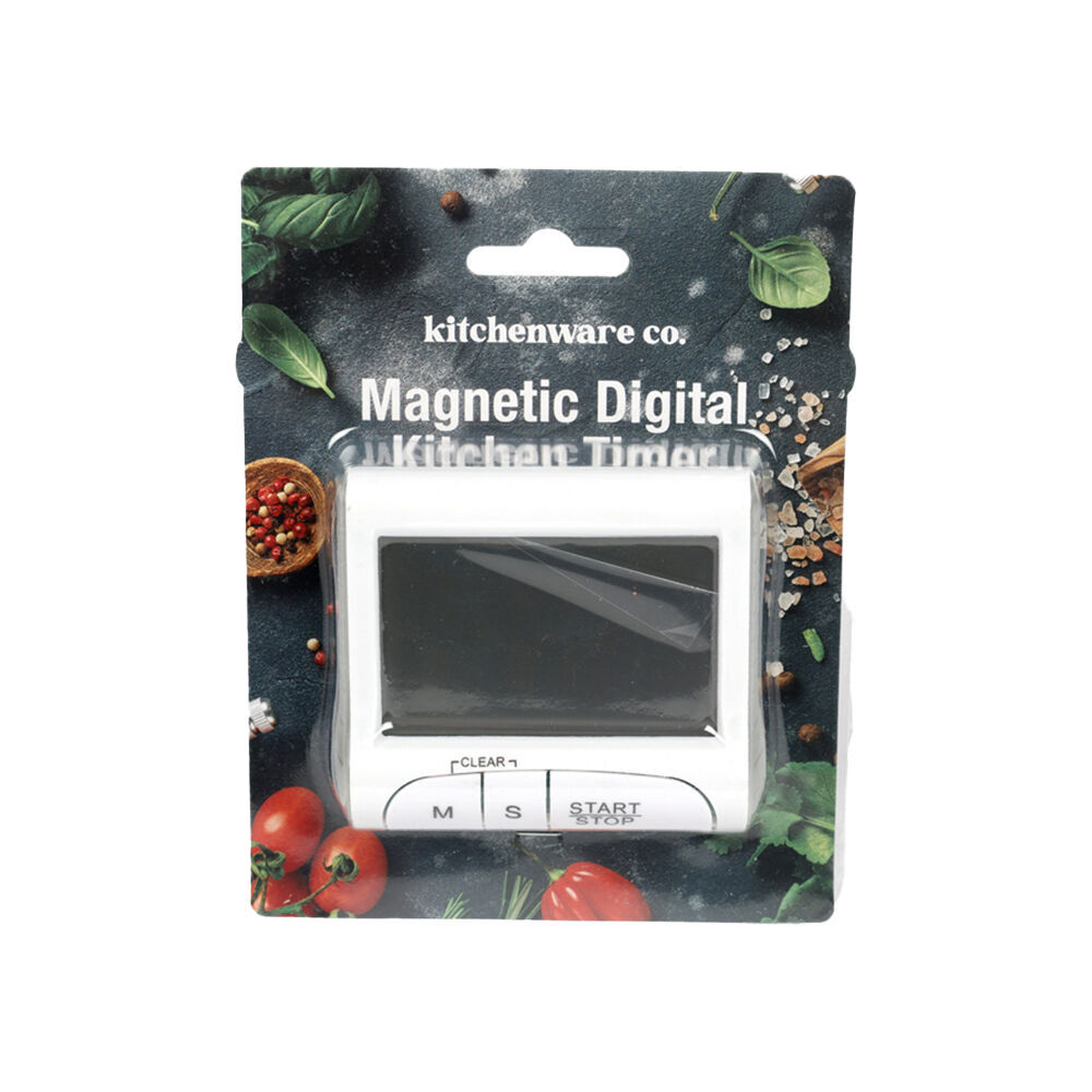 2PK Kitchenware Co Digital Kitchen Timer With Magnet 8x7cm White
