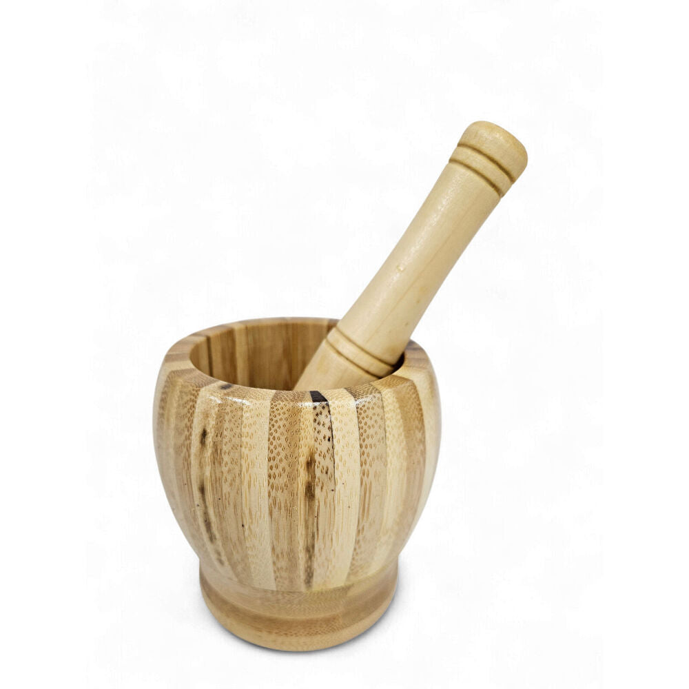 2x 2pc Kitchenware Co Bamboo Kitchen Mortar And Pestle Grinding Set 10cm