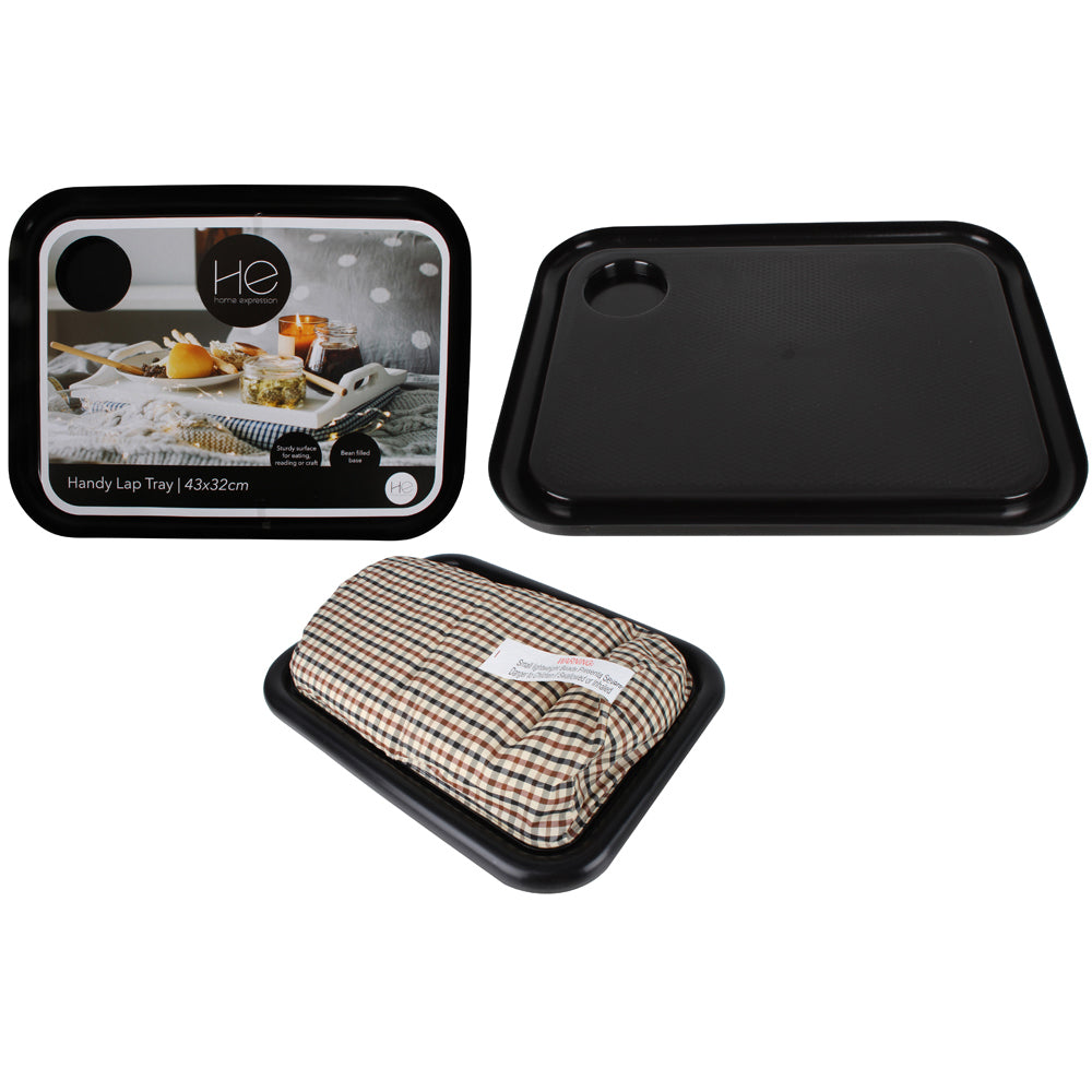 Home Expression 43x32.5cm Handy Lap Tray Table - Black