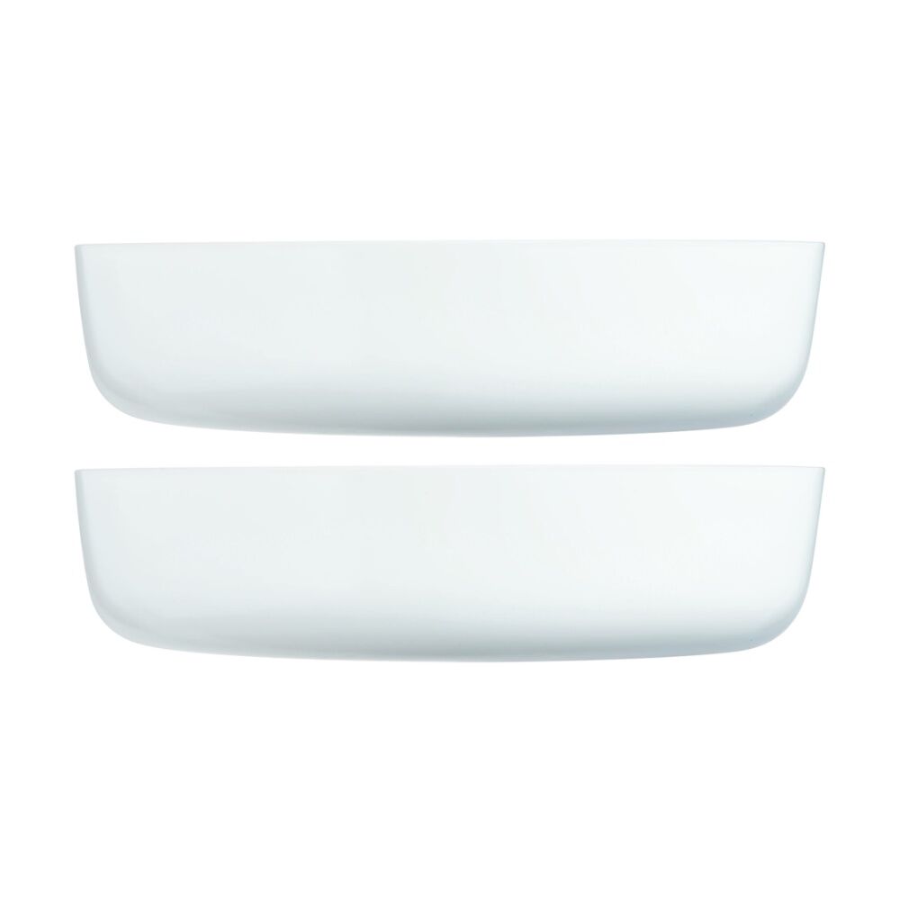 2PK Luminarc Smart Diwali Round Baking Dish 26x8cm Bakeware Opal Glass White