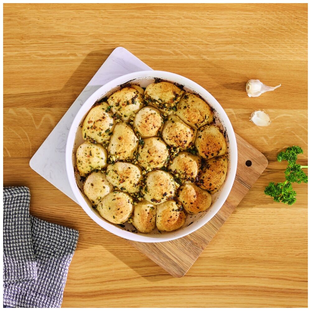 2PK Luminarc Smart Diwali Round Baking Dish 26x8cm Bakeware Opal Glass White