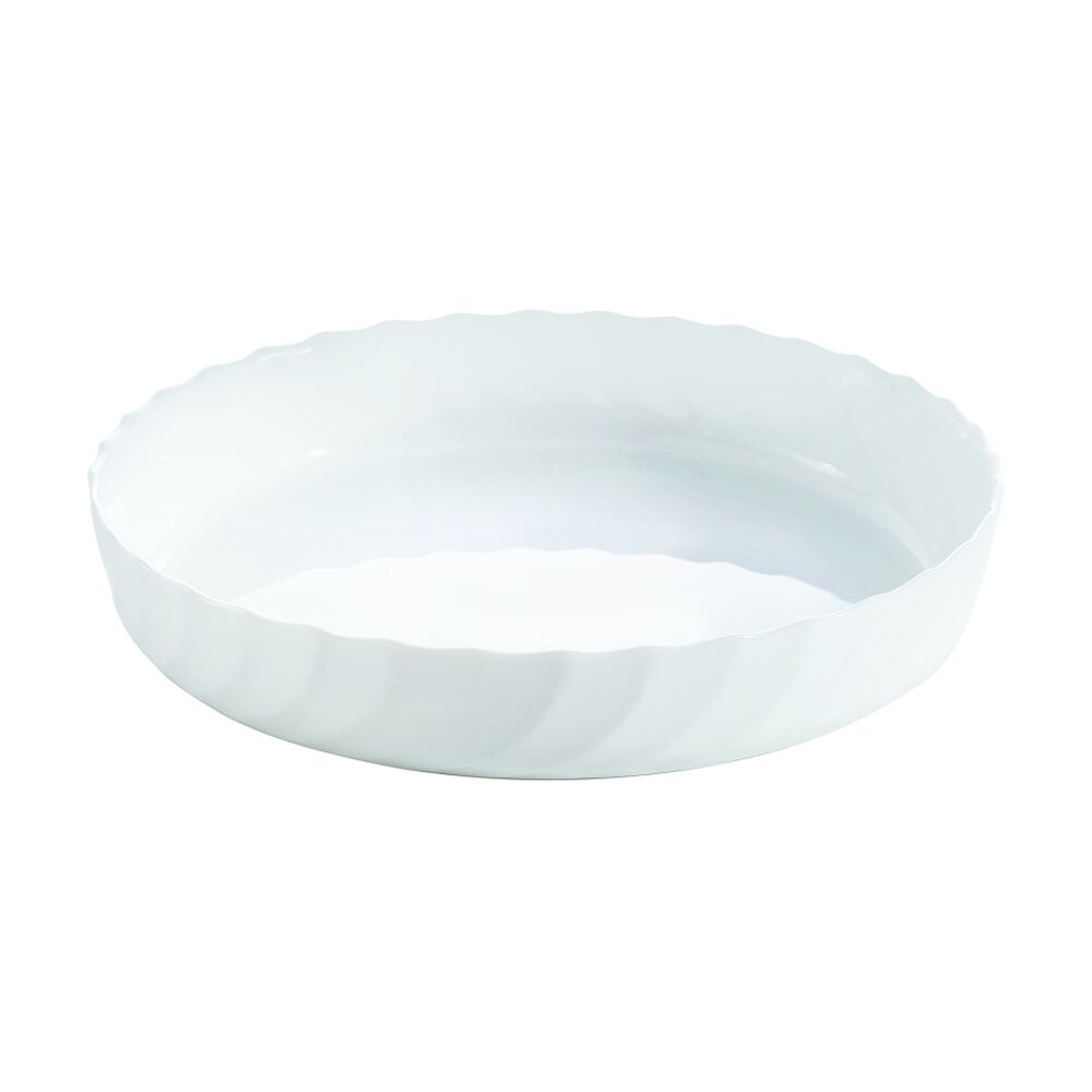 2PK Luminarc Smart Trianon Tart Baking Dish 26x4cm Bakeware Opal Glass White