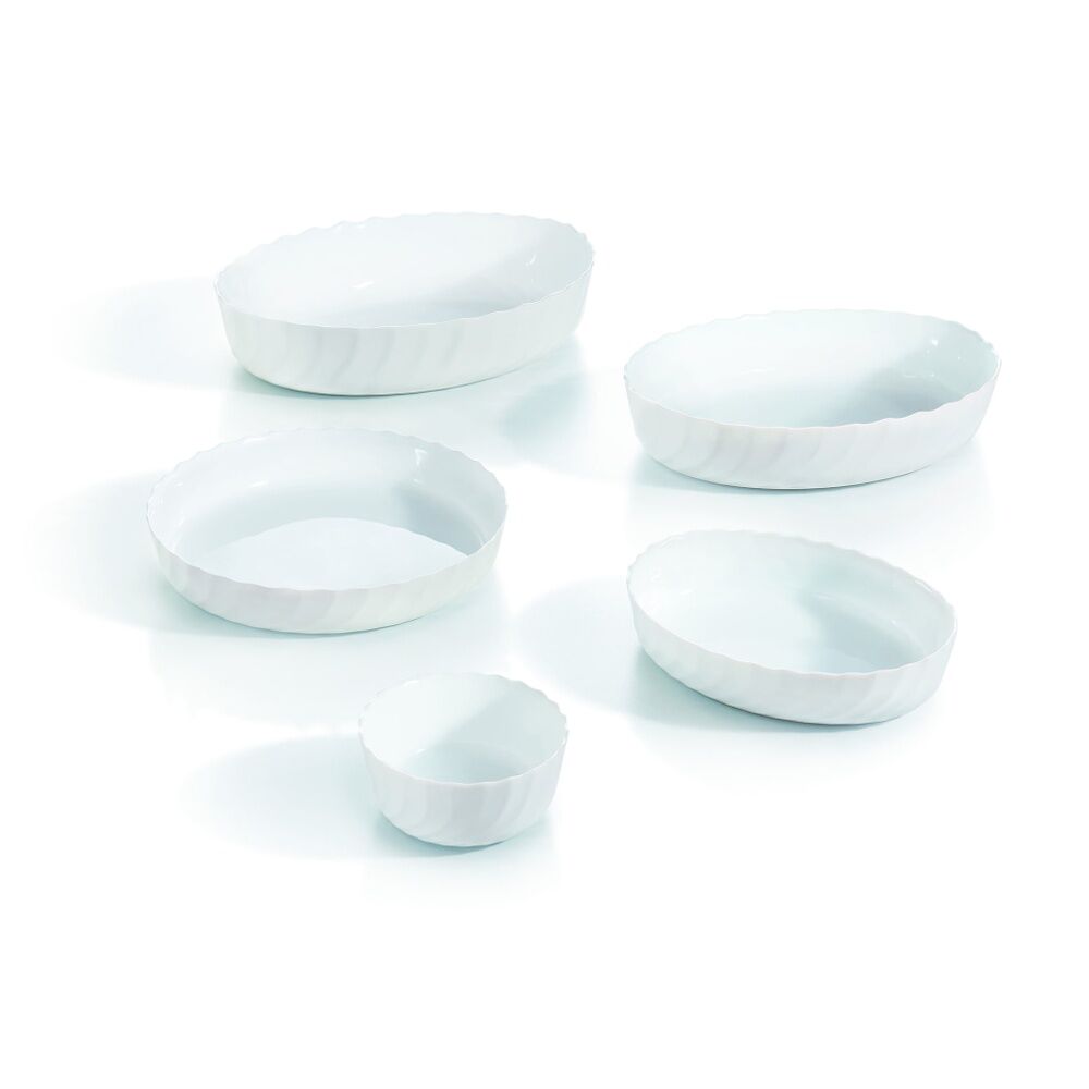 2PK Luminarc Smart Trianon Tart Baking Dish 26x4cm Bakeware Opal Glass White