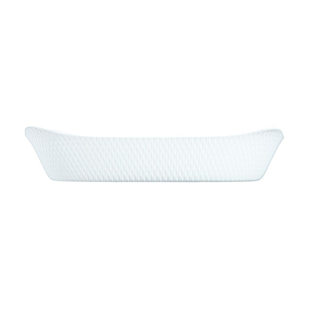 2PK Luminarc Smart Wavy Rectangular Baking Dish 34x25cm Opal Glass White