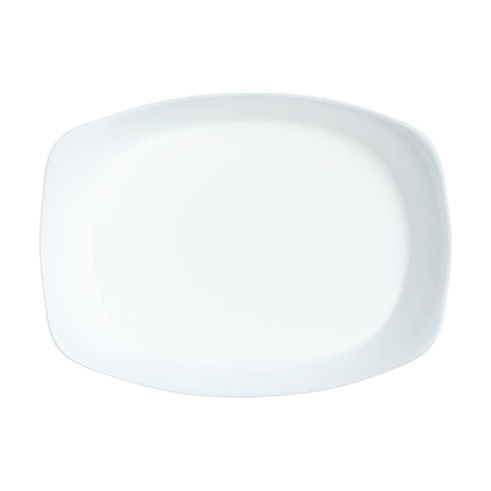 2PK Luminarc Smart Wavy Rectangular Baking Dish 34x25cm Opal Glass White