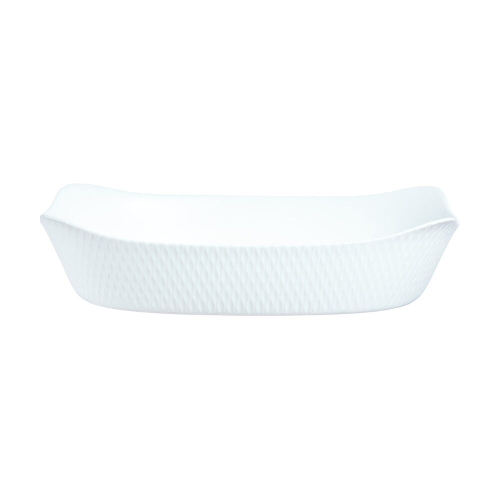 2PK Luminarc Smart Wavy Rectangular Baking Dish 30x22cm Opal Glass White