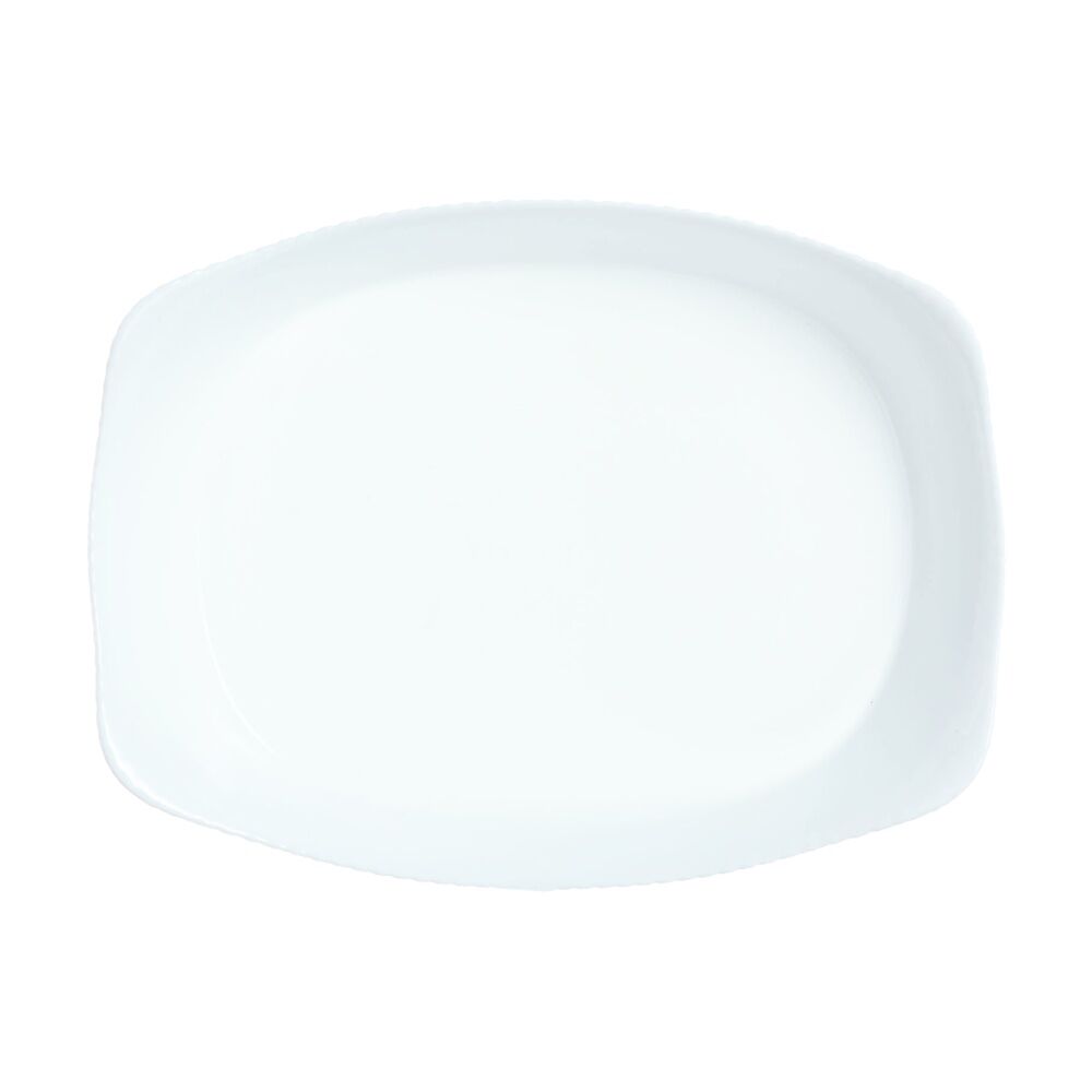 2PK Luminarc Smart Wavy Rectangular Baking Dish 30x22cm Opal Glass White