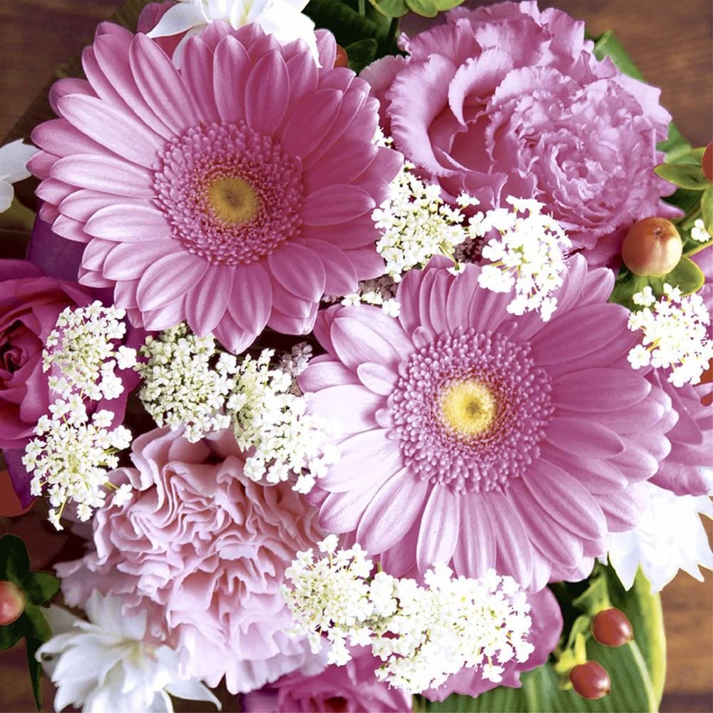 120pc Paper+Design Luncheon 3-Ply Napkin 33x33cm - Pink Gerbera