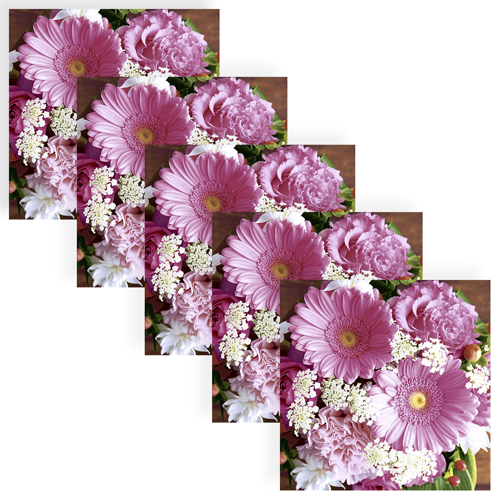 120pc Paper+Design Luncheon 3-Ply Napkin 33x33cm - Pink Gerbera