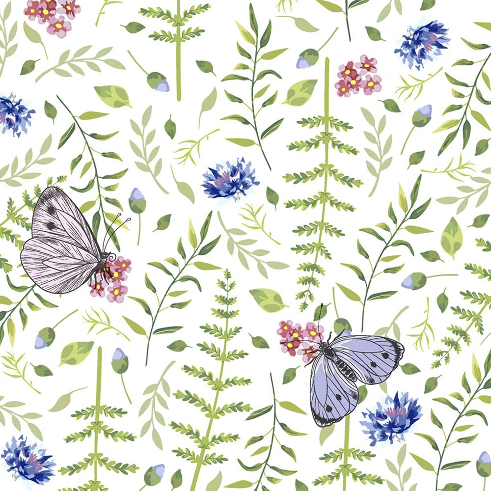 120pc Paper+Design Luncheon 3-Ply Napkin 33x33cm - Nature Butterflies
