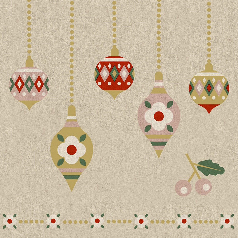 120pc Paper+Design Luncheon 3-Ply Napkin 33x33cm - Scandi Baubles
