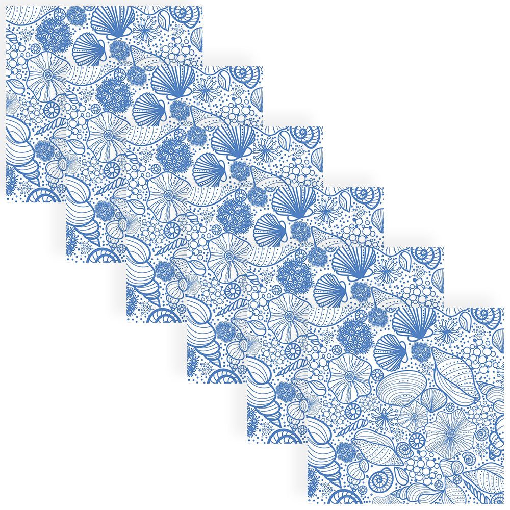 120pc Paper+Design Luncheon 3-Ply Napkin 33x33cm - Seashell Pattern