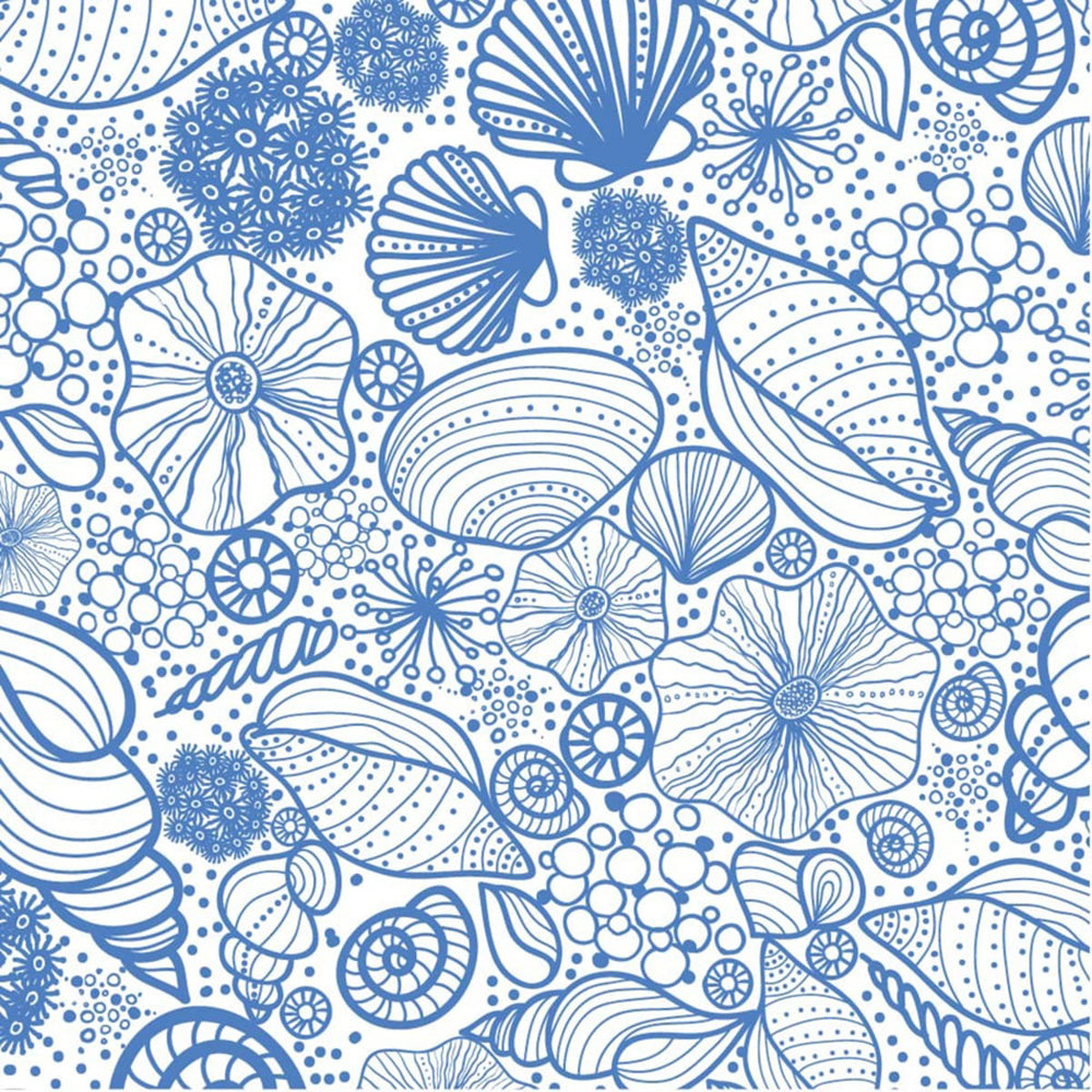 120pc Paper+Design Luncheon 3-Ply Napkin 33x33cm - Seashell Pattern