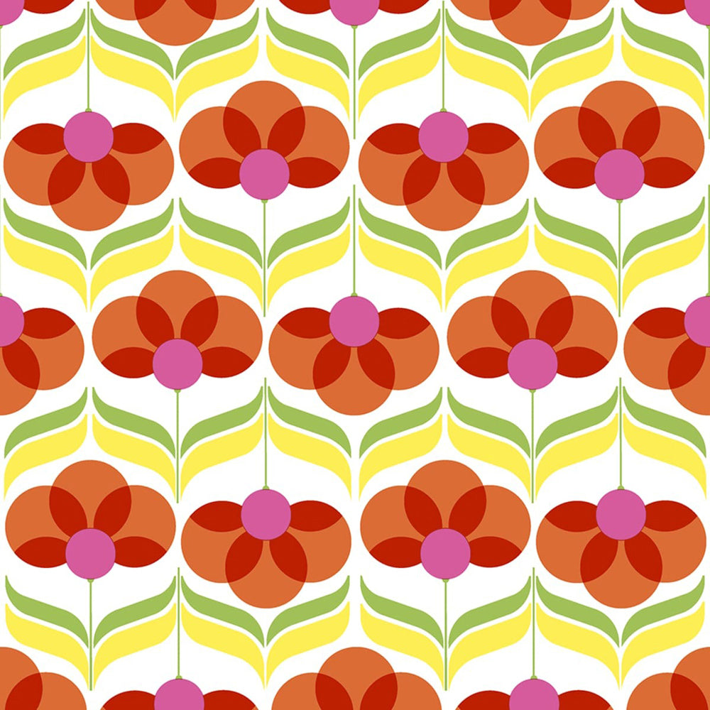 240pc Paper+Design Luncheon 3-Ply Napkin 33x33cm - Geo Flowers  Red