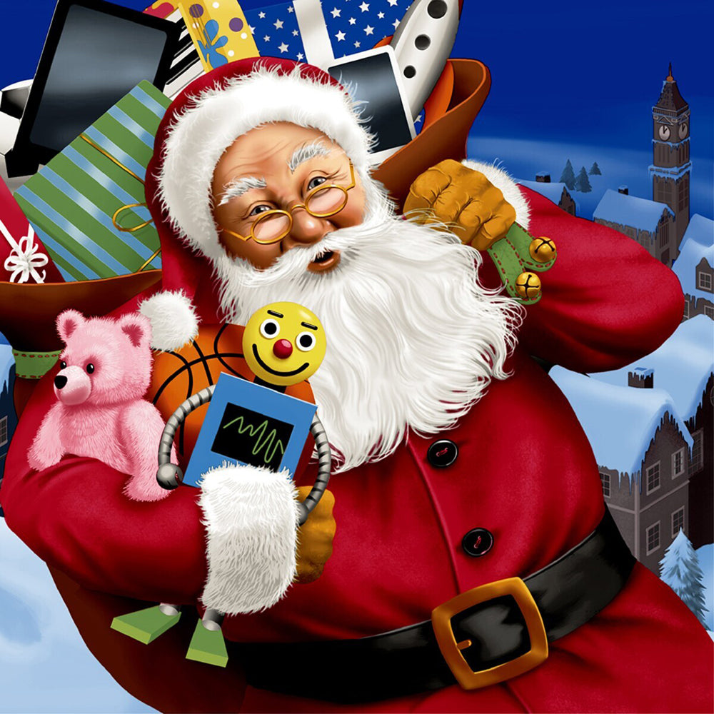 120pc Paper+Design Luncheon 3-Ply Napkin 33x33cm - Santa with Toys