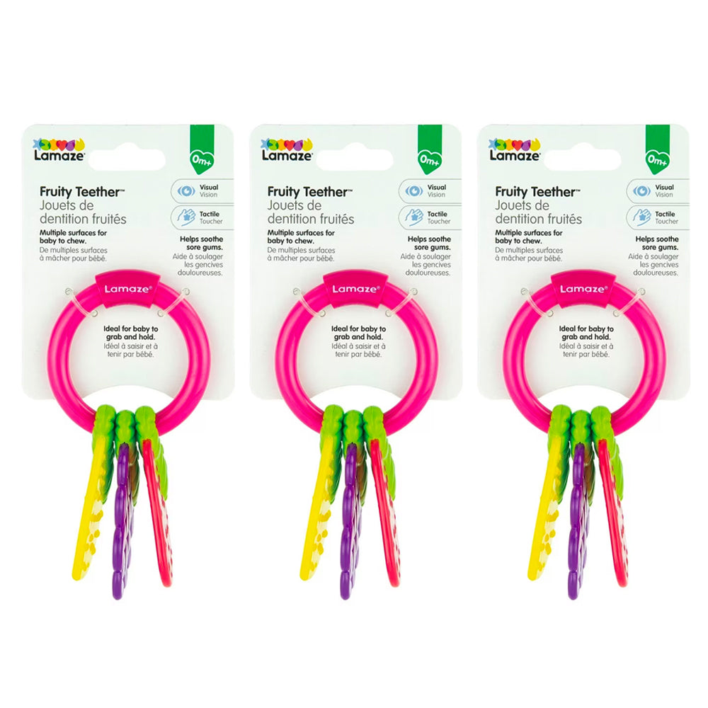 3PK Lamaze Fruity Teether Kids/Toddler/Baby 0m+ Assorted