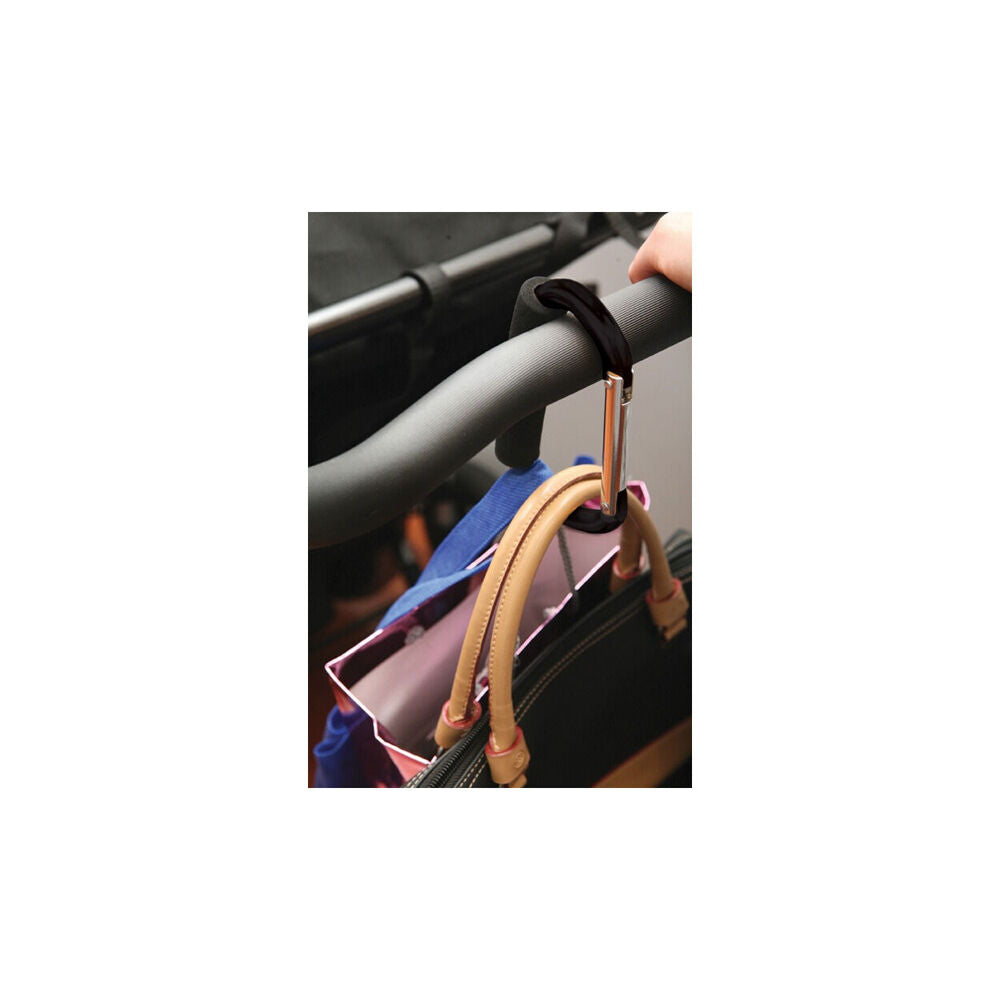 2x 2pc Dreambaby Stroller Hook Carabiner Large/Small - Black