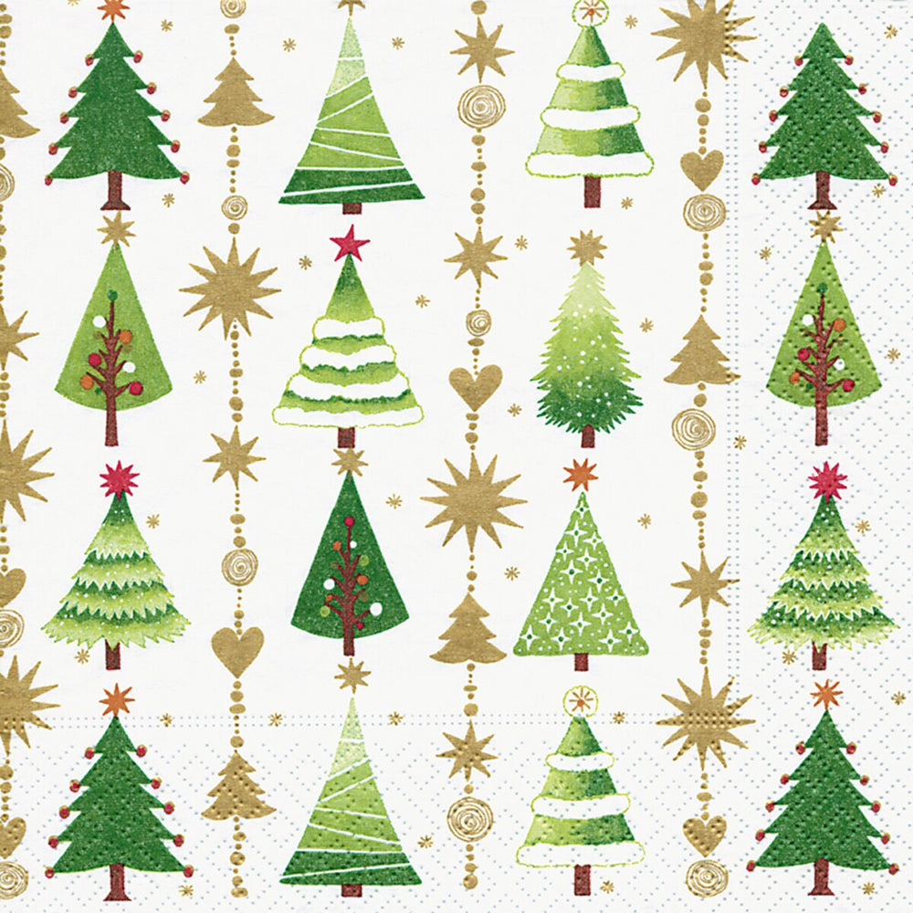 120pc Paper+Design Luncheon 3-Ply Napkin 33x33cm - Fine Little Trees
