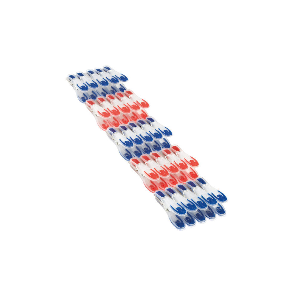 2x 25pc Leifheit Laundry Pegs Wide Handle Set - Blue/Red