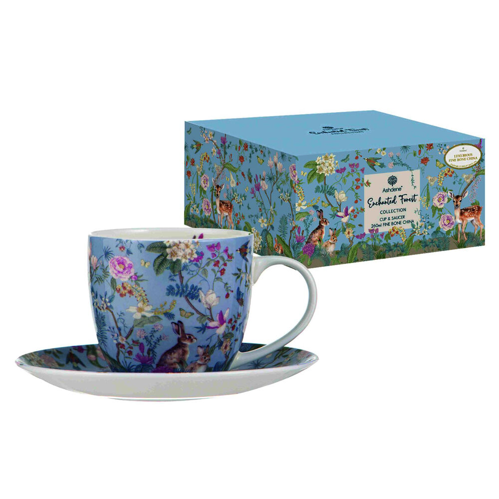 2pc Ashdene Enchanted Forest Fine Bone China Coffee Tea Cup & Saucer 260ml