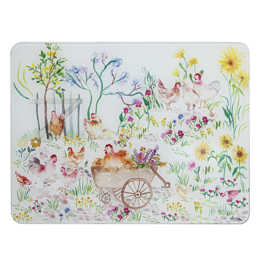 2x Ashdene Garden Hens Kitchen Counter Table Mat Surface Protector 30x40cm