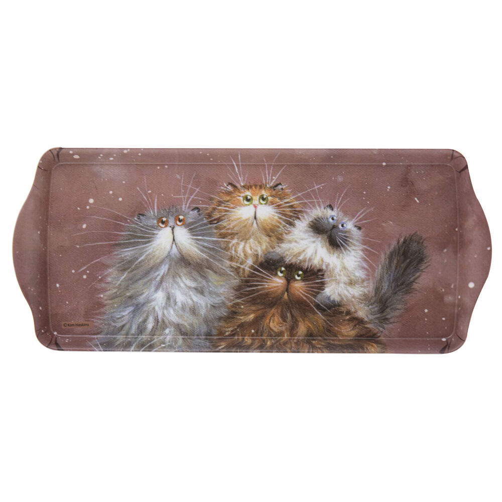 2x Ashdene Kim's Cats Friends Family Rectangular Serving Sandwich Tray 38x16.5cm