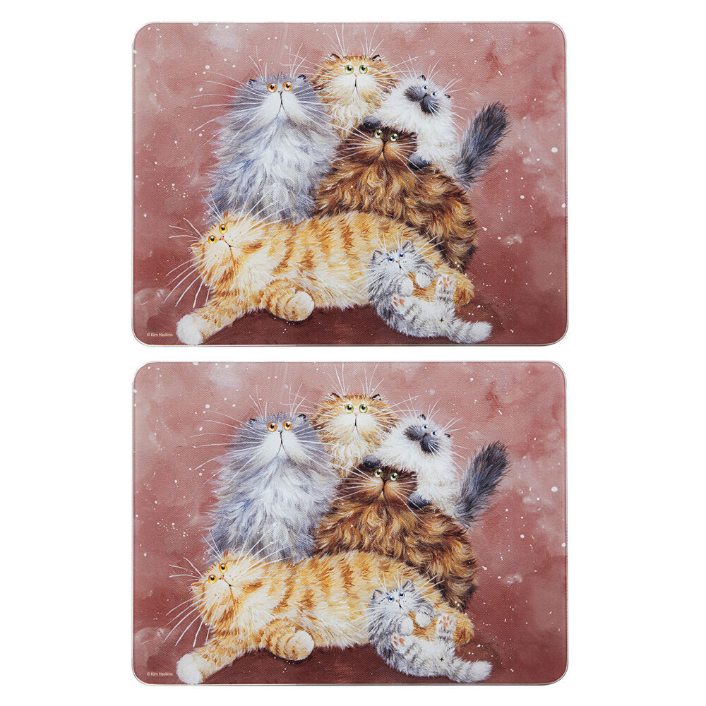 2x Ashdene Kim's Cats Friends Family Kitchen Mat Surface Protector 30x40cm