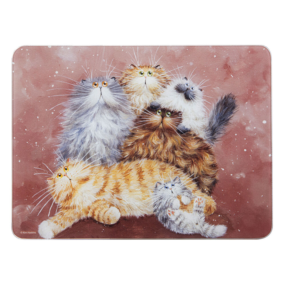 2x Ashdene Kim's Cats Friends Family Kitchen Mat Surface Protector 30x40cm