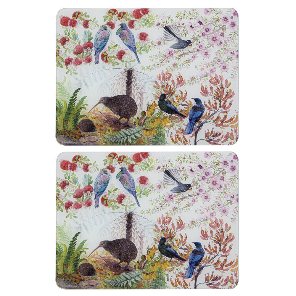 2x Ashdene Native Birds of NZ Kitchen Table Mat Surface Protector 30x40cm