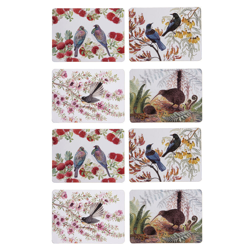2x 4pc Ashdene Native Birds of NZ Kitchen Dining Table Placemat 29x21.5cm