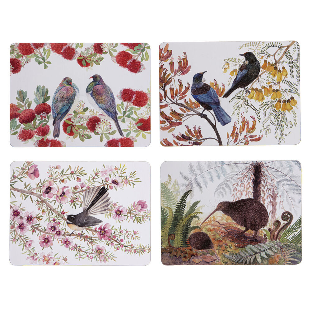 2x 4pc Ashdene Native Birds of NZ Kitchen Dining Table Placemat 29x21.5cm